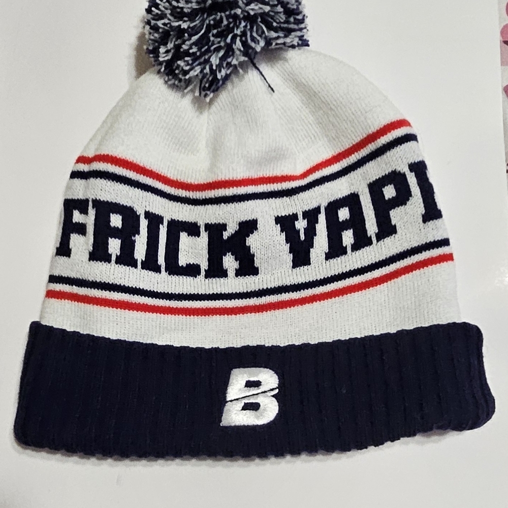 New Frick Vape Baylen Levine Pom Pom Knit Beanie Hat, Comes With Free Bracelet